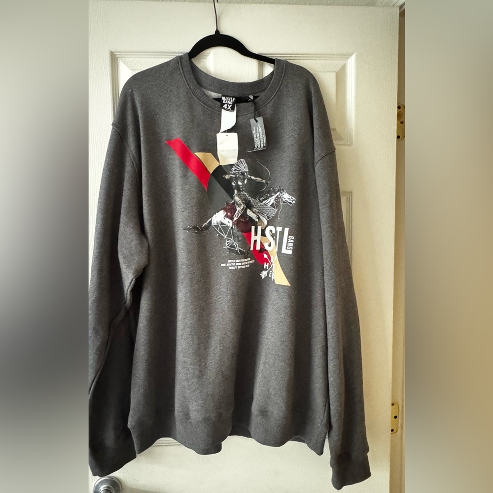NWT Men's Hustle Gang Charcoal Sweatshirt